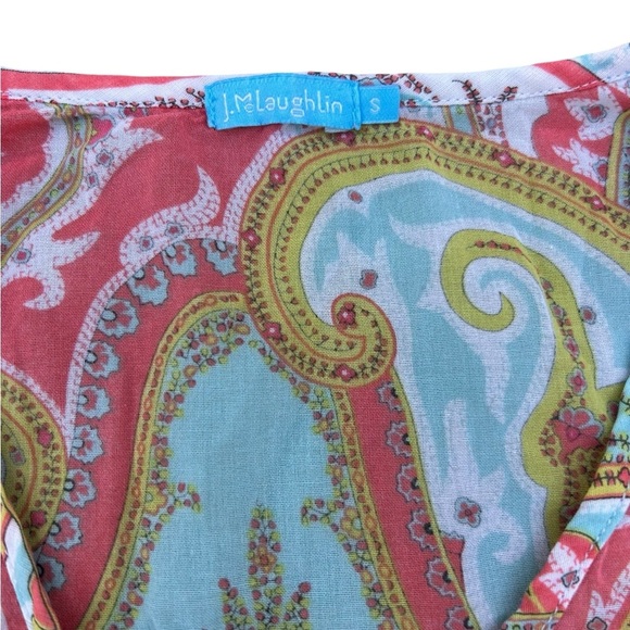 J. McLaughlin colorful shear swim cover up 100% cotton size small Tunic - Picture 8 of 11